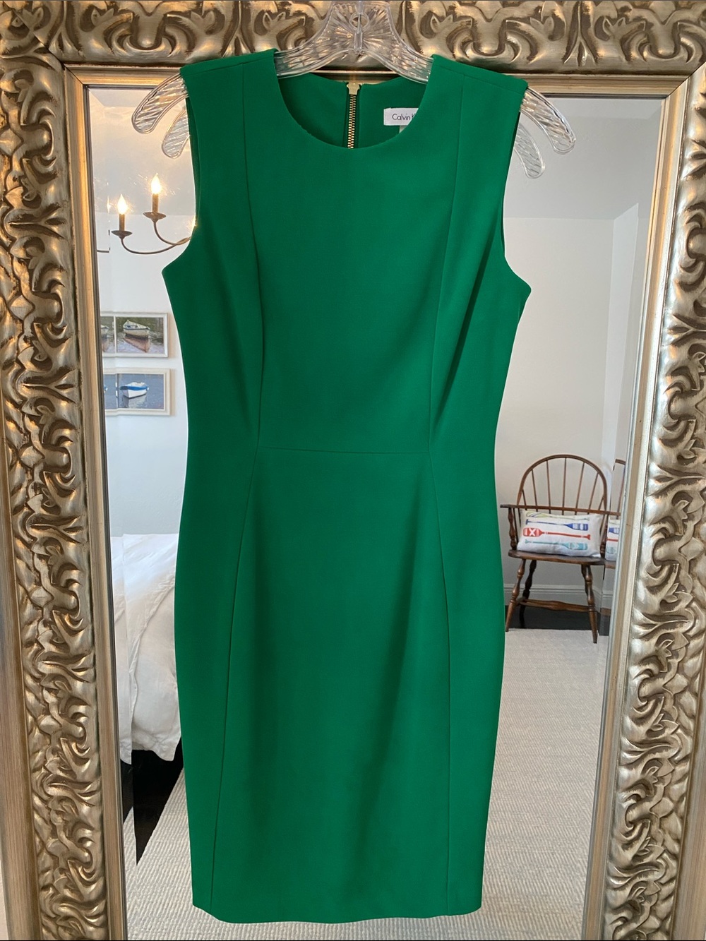 Calvin Klein Emerald Green Sleeveless Sheath Dress